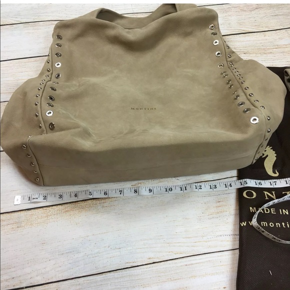 Montini beige leather handbag from Italy NEW - Picture 6 of 8